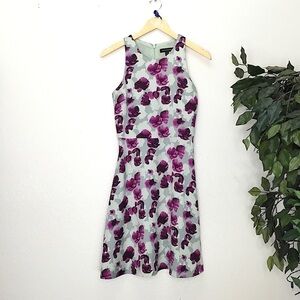 Banana Republic Grey and Purple Floral Dress